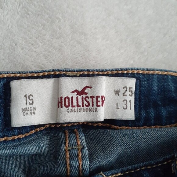 Hollister Juniors Size 1S 25 Medium Wash Distressed Straight Jeans - Picture 5 of 12
